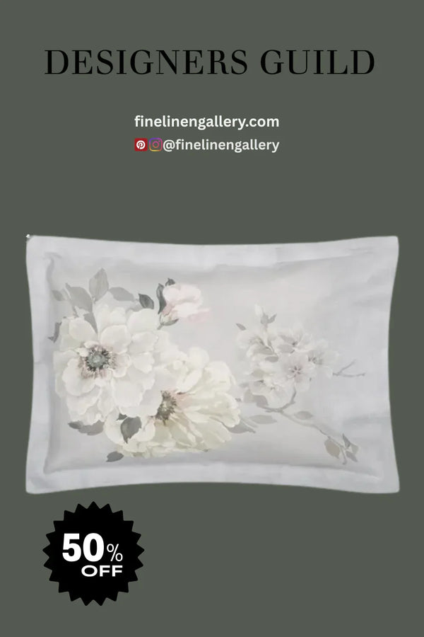 FLEURS BLANCHE PLATINUM SHAM - Palais Royal Linen Gallery