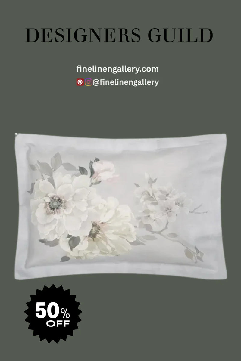 FLEURS BLANCHE PLATINUM SHAM - Palais Royal Linen Gallery