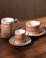 Missoni Home Coffee Cup & Saucer ICONIC Set of 6 in Luxury Box
