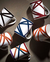 Missoni Home Mug Cup NASTRI in Luxury Box Bordeaux diam. 3", H 3.9", cap. 12.5 oz