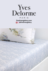 Yves Delorme Lande duvet cover with elegant floral pattern, soft fabric, and classic design for a luxurious bedroom look.