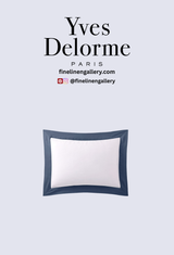 Yves Delorme Linea Boud Sham in Outremer with elegant embroidered detail on soft linen, part of Palais Royal Linen Gallery collection