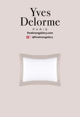 Yves Delorme Linea sham in Loutre color featuring elegant linen fabric, part of Palais Royal Linen Gallery bedding collection.