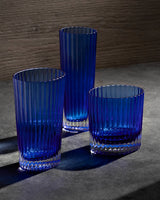 Missoni Home Water Glass NASTRI Set of 6 Blue 9.8 oz, H 4.75" - Palais Royal Linen Gallery