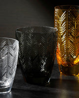 Missoni Home Wine Glasses ZIG ZAG Set of 6 Amber 9.8 oz, diam. 3.25", H 3.75"