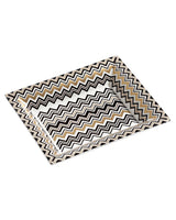 Missoni Home Tray ZIG ZAG Rectangular Large in Luxury Box Gold 8.5" x 6.75"