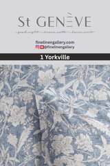St. Geneve Isla Grove duvet cover featuring a floral pattern in soft neutral tones on a bed with matching pillows.