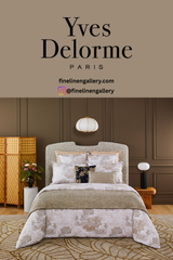 Yves Delorme Paysages duvet cover featuring a scenic landscape design in soft, elegant fabric for a luxurious bedroom look