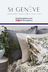 St. Geneve Paloma duvet cover in soft fabric with a floral pattern, shown in a cozy bedroom setting.