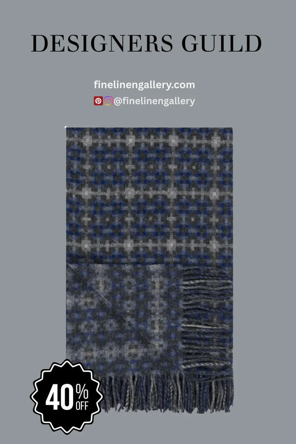 Pembroke Cobalt Merino Wool Throw