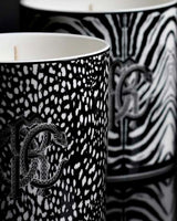 Roberto Cavalli Home Scented Candle ZEBRA 270 g Black diam. 3.3", H 3.5" - Palais Royal Linen Gallery