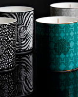 Roberto Cavalli Home Scented Candle ZEBRA 270 g Black diam. 3.3", H 3.5" - Palais Royal Linen Gallery
