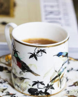 Roberto Cavalli Home Coffee Cup & Saucer GARDEN'S BIRDS Set of 2 in Luxury Box diam. 2.3", H 2.5", Cap. 4 oz, Saucer diam. 4.75"