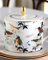 Roberto Cavalli Home Tea Pot or Coffee Pot GARDEN'S BIRDS diam. 4.75", H 4.5"