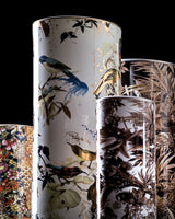 Roberto Cavalli Home Medium Vase GARDEN'S BIRDS diam. 3.75", H 7.75"