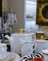 Roberto Cavalli Home Coffee Cup & Saucer GIRAFFE Set of 2 in Luxury Box diam. 2.3", H 2.5", Cap. 4 oz, Saucer diam. 4.75"