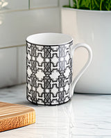 Roberto Cavalli Home Mug Cup MONOGRAM in Luxury Box Black diam. 2.5", H 3.3", cap. 12.5 oz