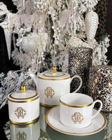 Roberto Cavalli Home Sugar Pot SILK Gold diam. 3.3", H 3.5"