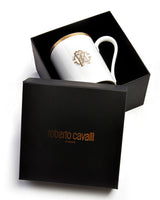 Roberto Cavalli Home Mug Cup SILK in Luxury Box Gold diam. 2.5", H 3.3", cap. 12.5 oz