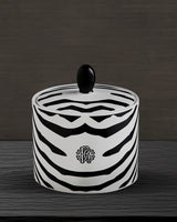 Roberto Cavalli Home Sugar Pot ZEBRAGE diam. 2.5", H 3.3"