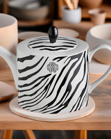 Roberto Cavalli Home Tea Pot or Coffee Pot ZEBRAGE diam. 4.75", H 4.5"