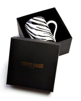 Roberto Cavalli Home Mug Cup ZEBRAGE in Luxury Box diam. 2.5", H 3.3", cap. 12.5 oz