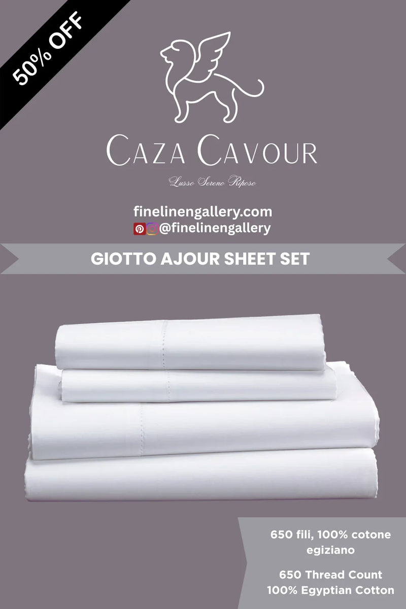 GIOTTO SINGLE AJOUR SATEEN 650 Thread Count - Palais Royal Linen Gallery