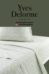 Light blue Capri flat sheet from Palais Royal Linen Gallery, showcasing smooth fabric and neatly folded edges.