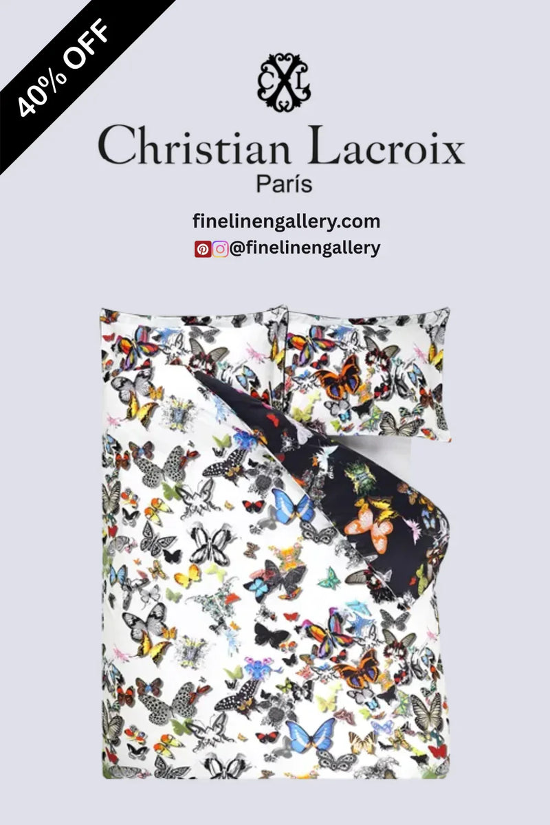 Butterfly Parade Opalin Duvet Cover - Palais Royal Linen Gallery