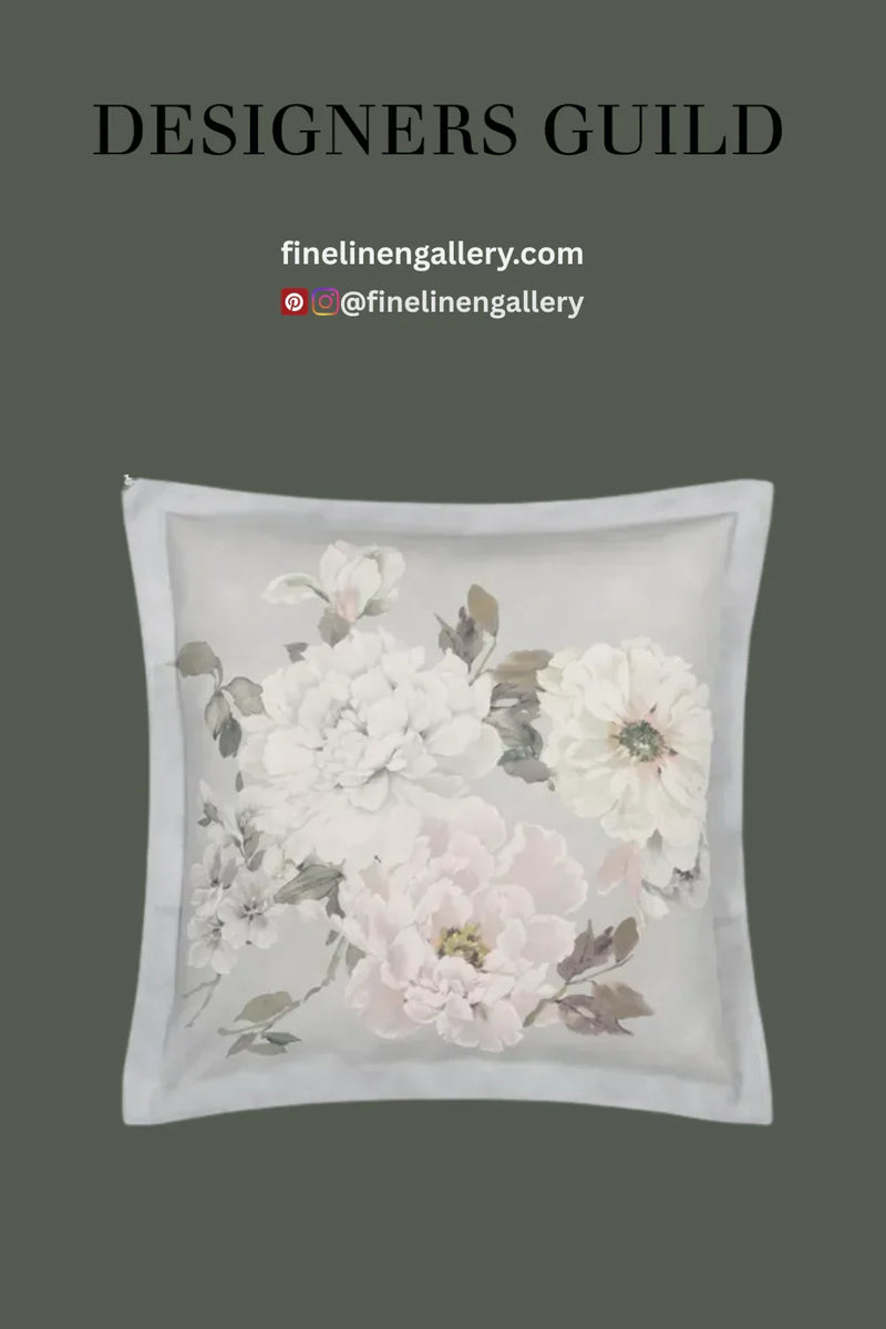 FLEURS BLANCHE PLATINUM SHAM - Palais Royal Linen Gallery