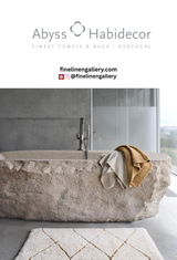 Abyss Habidecor Heritage Bath Rug with intricate woven pattern in neutral tones, soft and plush for bathroom comfort.