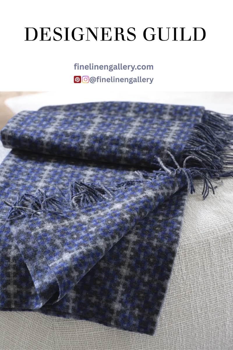 Pembroke Cobalt Merino Wool Throw
