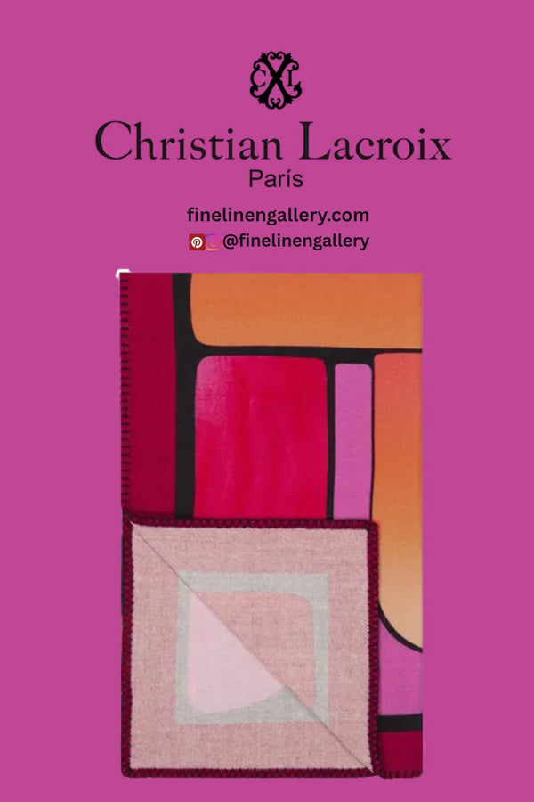 Lacroix Graphe Magenta Throw - Palais Royal Linen Gallery