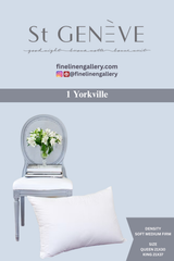 St Geneve Ziegler Goose Down Pillow with 850 loft, showing the plush, white pillow filled with premium down feathers.